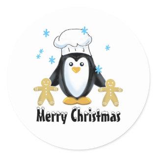 Cheerful Christmas penguin Holiday sticker