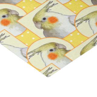 Cheerful Cockatiel Happy Yellow Bird Pattern Fun Tissue Paper