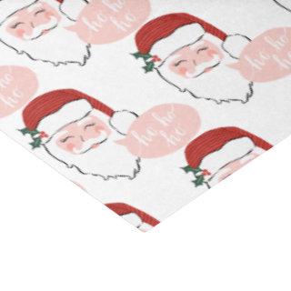 Cheerful Pink and Red Santa | ho ho ho Tissue Paper