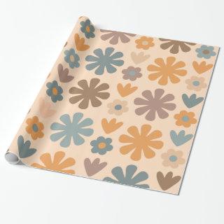 Cheerful Rustic Retro Scandinavian Floral Pattern