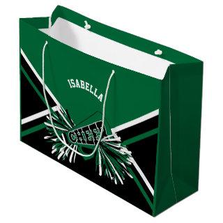 Cheerleaders - Dark Green, Black, White - Large Large Gift Bag