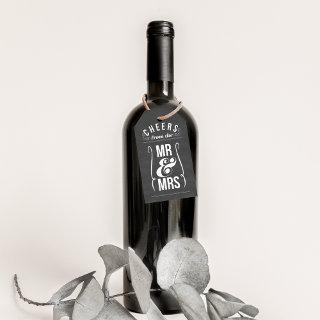 Cheers from the Mr & Mrs Wedding Wine Liquor Favor Gift Tags