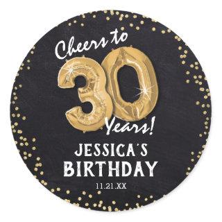 Cheers to 30 Years! 30th Birthday Classic Round Sticker