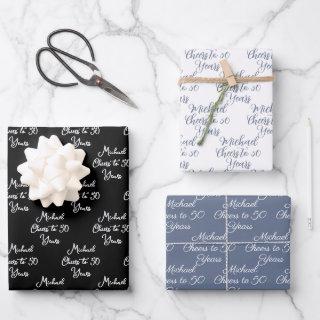 Cheers to 50 Years Black and White 50th Birthday  Sheets