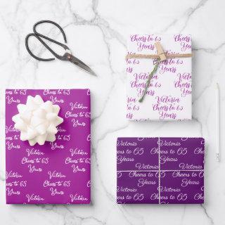 Cheers to 65 Years Pink Magenta 65th Birthday  Sheets
