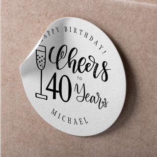 Cheers to age men years typography happy birthday classic round sticker