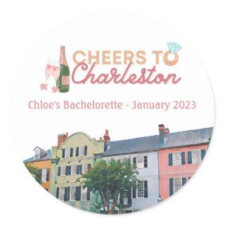 "Cheers to Charleston" Bach Party Stickers