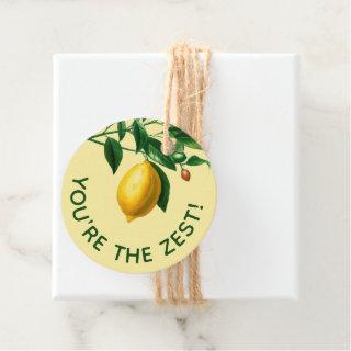Cheery You're The Zest Hand-Drawn Lemon Favor Tags
