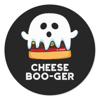Cheese Boo-ger Funny Ghost Pun Dark BG Classic Round Sticker