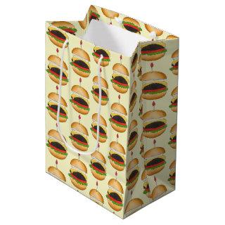 Cheese Burger Cheeseburger BBQ Barbecue Cookout  Medium Gift Bag