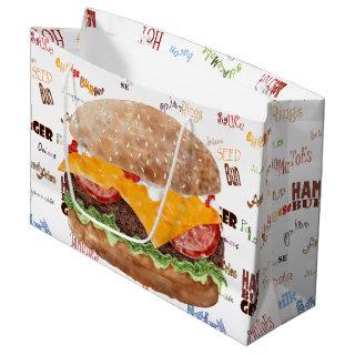 Cheeseburger BBQ Grill Fast Food Large Gift Bag