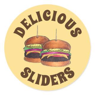 Cheeseburger Burger Hamburger Sliders Bar Food Classic Round Sticker
