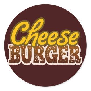 Cheeseburger Text Design Classic Round Sticker