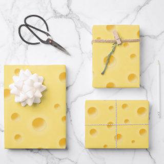 Cheesy Gift Wrap Collection Realistic Holey Cheese
