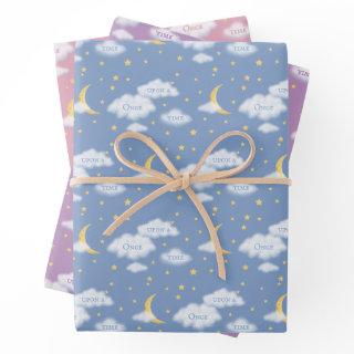 Cheesy Moon & Stars Fluffy Clouds Personalizable  Sheets