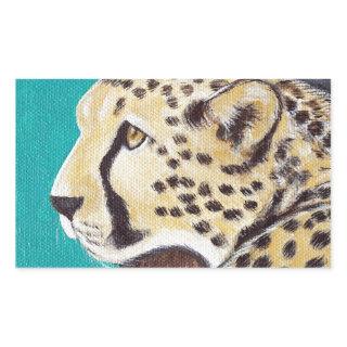 Cheetah Painting Rectangular Sticker
