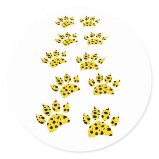 Cheetah Paw Print Classic Round Sticker