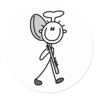 Chef With Spoon Classic Round Sticker