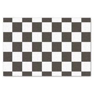 Chequered Flag (Black and White) (Checker Pattern) Tissue Paper