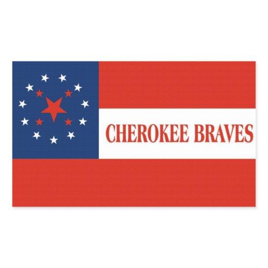 Cherokee Braves Flag, United States Rectangular Sticker