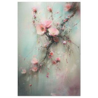 Cherry Blossom Branch, Abstract Realism Tissue Paper
