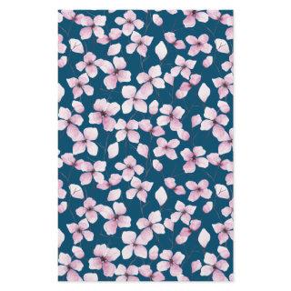 Cherry Blossom Soap Wrap Paper- Blue Background
