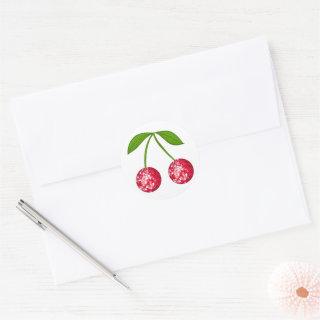 Cherry Disco Ball Classic Round Sticker