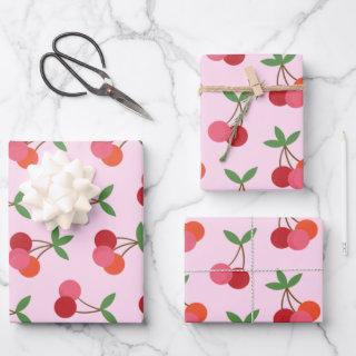 Cherry Fruit Pattern in Pink and Red Personalized  Sheets