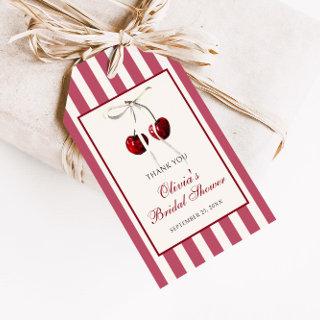 Cherry Striped Thank You Gift Tags