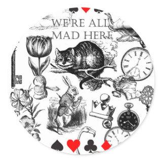 Cheshire Cat classic alice in wonderland mad Classic Round Sticker
