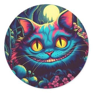 Cheshire Cat Smiling Alice in Wonderland  Classic Round Sticker