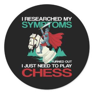 Chess For Men Funny Chess Player Checkmate  Classic Round Sticker