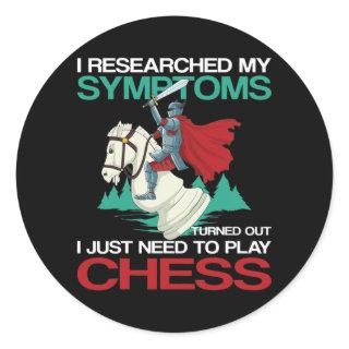 Chess For Men Funny Chess Player Checkmate  Classic Round Sticker