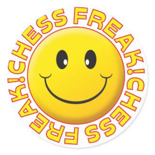 Chess Freak Smile Classic Round Sticker