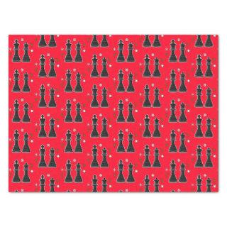 Chess King and Queen at Christmas Tissue Paper