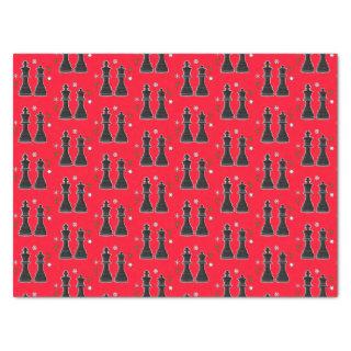 Chess King and Queen at Christmas Tissue Paper