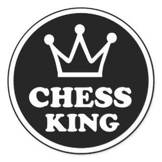 Chess king player classic round sticker