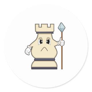 Chess piece Rook at Chess.PNG Classic Round Sticker