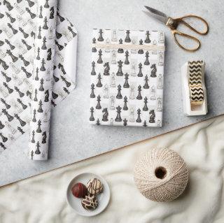 Chess Pieces Modern Black and White Classic