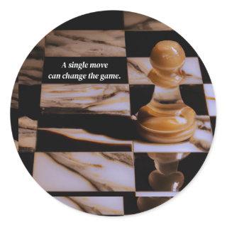 Chess Sticker: A single move can change the game Classic Round Sticker