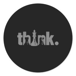 Chess Think Chess Master Club Chess Player Classic Round Sticker
