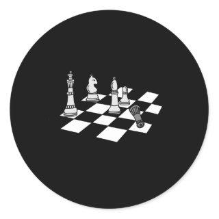 Chessboard Player Chess Pieces Classic Round Sticker