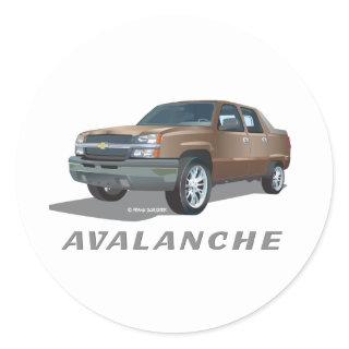 Chevrolet Avalanche Gold Classic Round Sticker