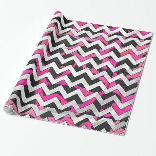 Chevron Cow Hot Pink and Black Print