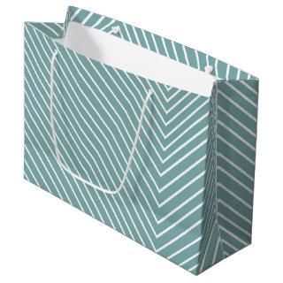 Chevron light blue and white large gift bag