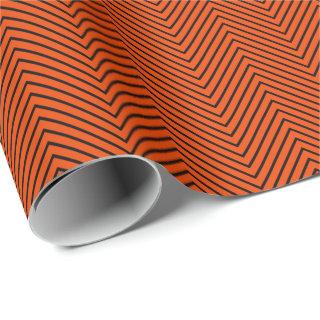 Chevron Line Black on Bright Orange