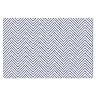 Chevron Line Tissue Paper - Navy Blue on White