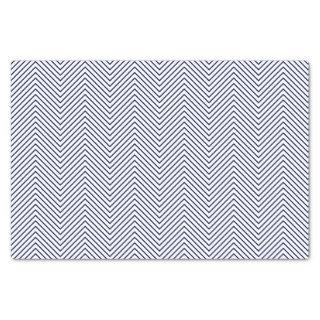 Chevron Line Tissue Paper - Navy Blue on White