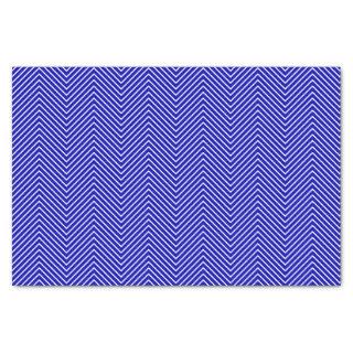Chevron Line Tissue Paper - White on Royal Blue