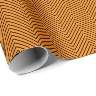 Chevron Line  - Black on Orange